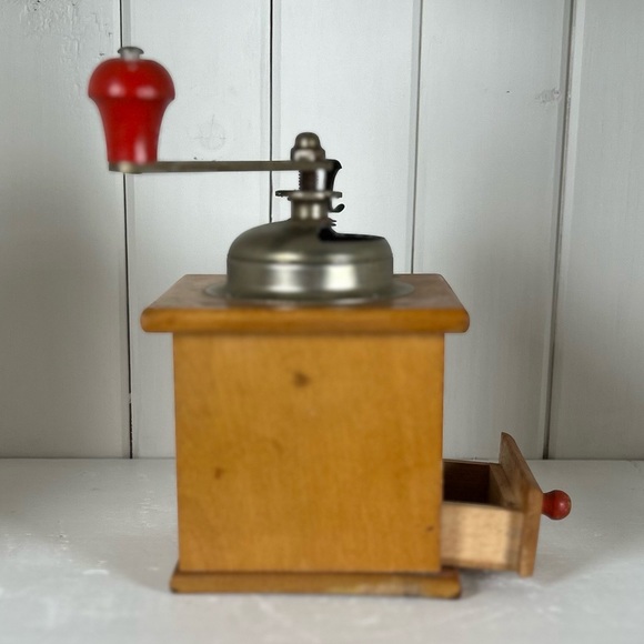 Antique Wood & Metal Coffee Grinder made in West Germany - Picture 5 of 13